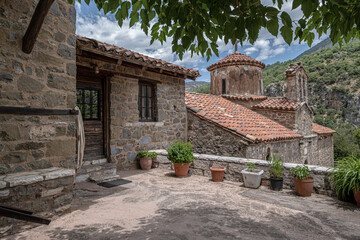 New Philosophos  Monastery, located in the Lousios Gorge, between Stemnitsa and Dimitsana villages, Arcadia, Peloponnese, Greece.