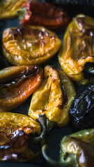Baked vegetables. Tomatoes, eggplant, zucchini and paprika. Fresh vegetables from oven. Market vegetable, garden.Diet concept. Healthy organic vegetarian food.