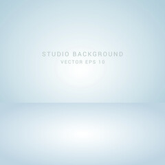 Grey and white gradient background. Studio room concept, template mock up for display of content. Abstract gray glow backdrop wall display. Simple modern plain space for photo product. Vector EPS 10