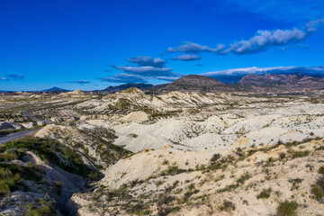 Fototapeta na wymiar The Badlands of Abanilla and Mahoya near Murcia in Spain