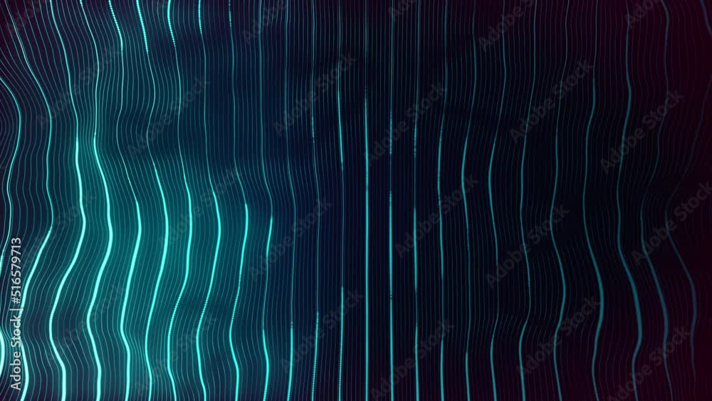 Poster abstract digital waving neon lines fx background loop/ 4k animation of an abstract background with d