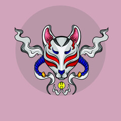 Illustration Vector Graphic Of Kitsune Mythology of Japanese