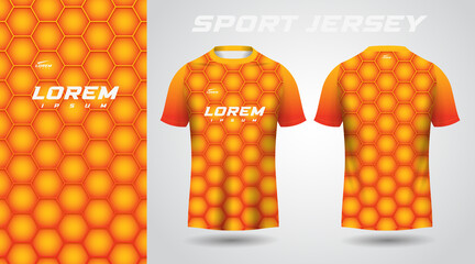 orange honey comb t-shirt sport jersey design - obrazy, fototapety, plakaty