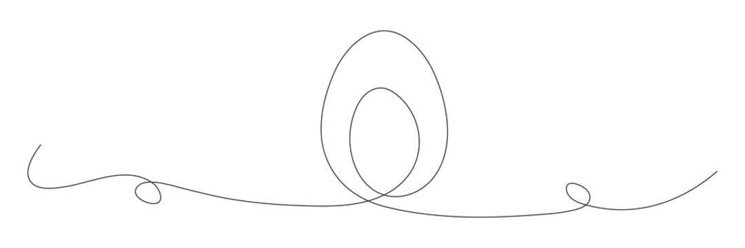 recommend clip art: Egg continuous one line drawing.  Easter egg linear symbol. Vector illustration isolated on white.