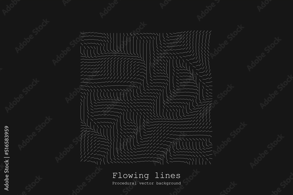 Poster abstract line matrix pattern. noise flow dynamic.