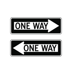 Road signs with arrows saying One Way