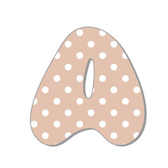 Polka dot letter.Pastel boho polka dots font. Hand drawn letter design for scrapbooks, albums, crafts and back to school projects.