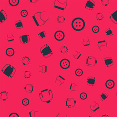 Set Sweater, Female crop top, and Sewing button for clothes on seamless pattern. Vector