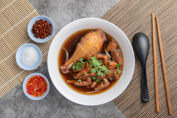 Braised Chicken Drumsticks and Feet Asain Food with seasoning Most Popular. from Top Angle View