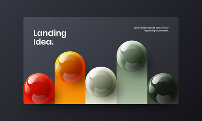 Amazing corporate cover vector design concept. Multicolored 3D balls postcard illustration.