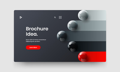 Premium 3D balls banner concept. Isolated company brochure design vector layout.