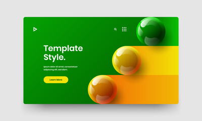 Isolated realistic spheres landing page illustration. Creative website vector design concept.