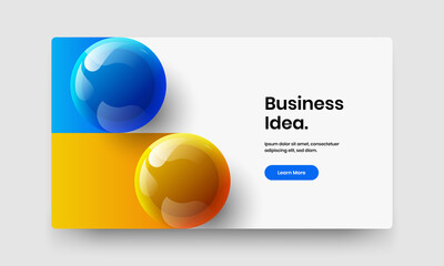 Modern web banner design vector concept. Clean realistic balls corporate brochure template.