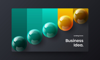 Minimalistic realistic balls web banner template. Amazing placard vector design concept.
