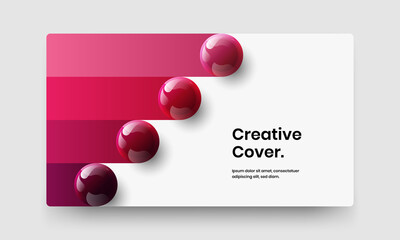 Multicolored landing page design vector concept. Bright realistic spheres banner template.