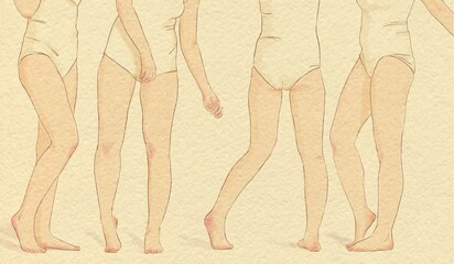 Fototapeta premium watercolor swimmers