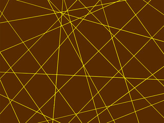 Beautiful geometric background with yellow lines drawn on brown paper. Geometric style pattern.