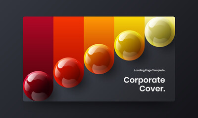 Original book cover vector design layout. Premium realistic balls postcard illustration.