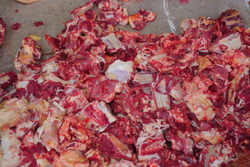 Cut of beef ribs bone at eid - al adha. 