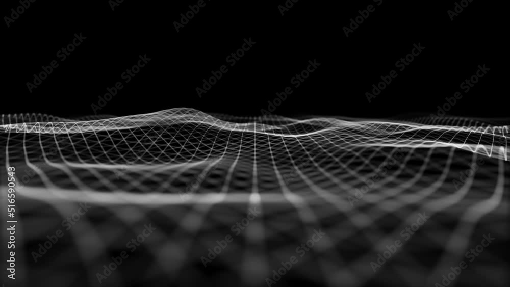 Poster abstract digital waving lines fx background loop/ 4k animation of an abstract background with digita