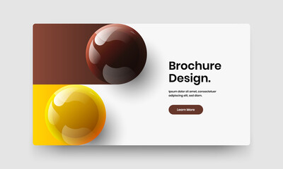 Fresh leaflet vector design illustration. Modern realistic spheres front page template.