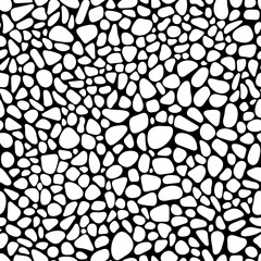 Vector simple repeating texture of white pebbles on a black background