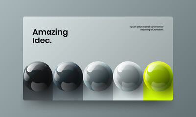 Vivid 3D balls annual report template. Modern magazine cover vector design concept.