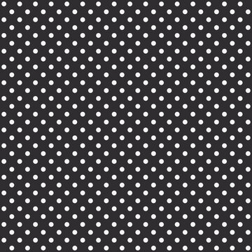 Black and white polka dot pattern. Seamless pattern of small white dots. Vector seamless pattern.