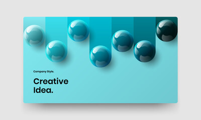 Simple realistic balls website layout. Unique pamphlet design vector illustration.