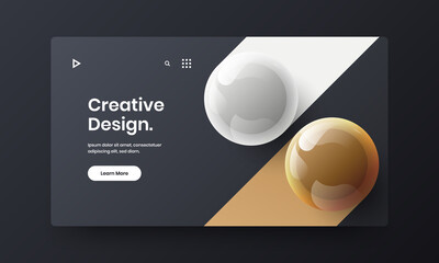 Premium flyer vector design illustration. Colorful 3D balls pamphlet concept.