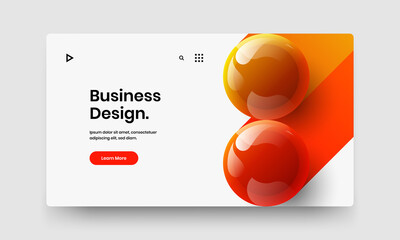 Bright company cover vector design layout. Abstract realistic balls booklet template.
