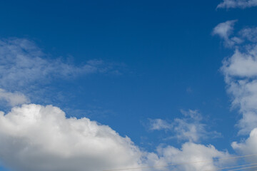 blue sky with white clouds on a summer day