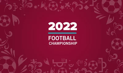 Fotobehang Sports event 2022. Qatar illustration Football © la vector