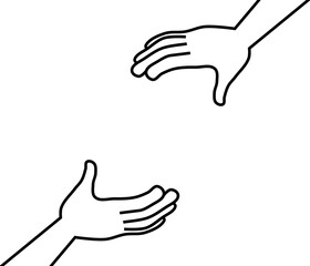 上下から支える手のイメージ素材