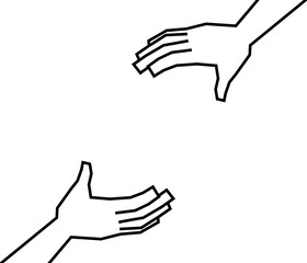 上下から支える手のイメージ素材