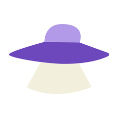 Ufo alien ship with lights. Vector illustration on isolated background. 