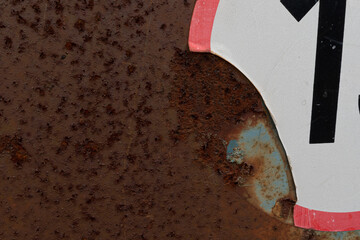 Rusty plate of the potato digger