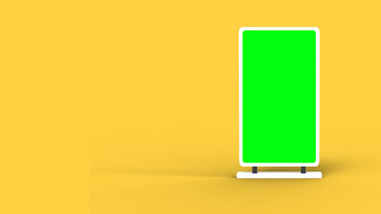 Blank City billboard stand green screen advertisement Banner for marketing Blank 3d rendering