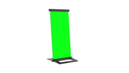 Blank City billboard stand green screen advertisement Banner for marketing Blank 3d rendering