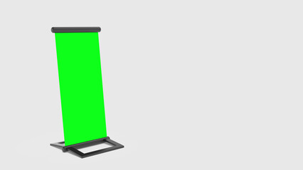 Blank City billboard stand green screen advertisement Banner for marketing Blank 3d rendering