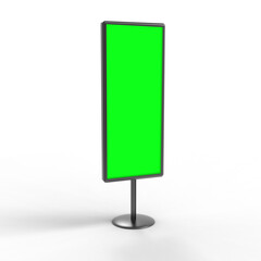 Blank City billboard stand green screen advertisement Banner for marketing Blank 3d rendering