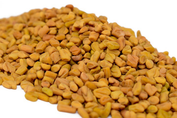 Fenugreen seed isolated on white background