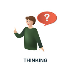 Thinking icon in 3d. Colored illustration from creative package collection. Creative Thinking icon for web design, templates, infographics and more