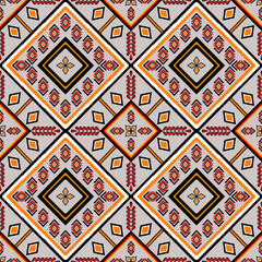 Seamless hand drawn design chevron pattern with ethnic and tribal ornament vector illustration 