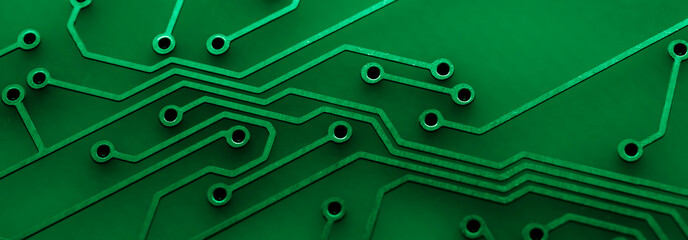 a printed circuit board in green