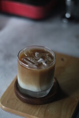 Ice latte on the table 