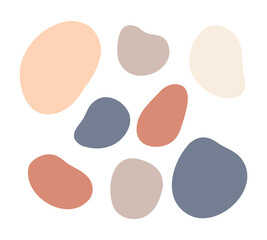 Set of abstract ink blotch in pastel colours