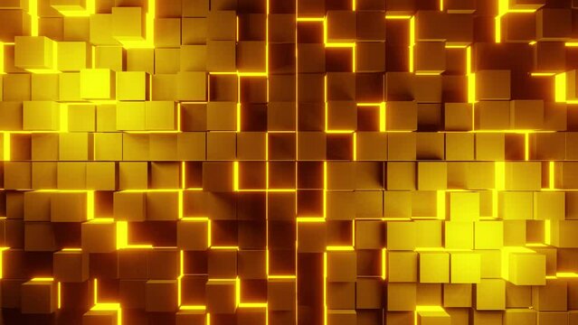 Gold yellow metal VJ loop bricks background