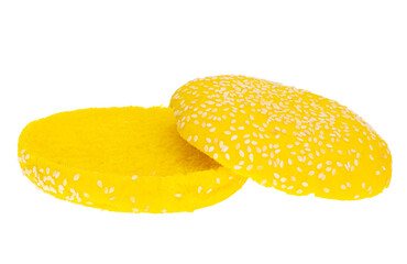 ukrainian burger yellow blue isolated