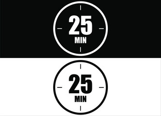 25 minutes. Set of white and black clock with appointment.